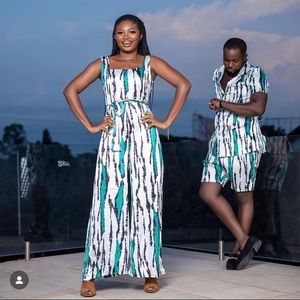 NWT Silk Africana custom-made 100% silk tie-die halter jumper